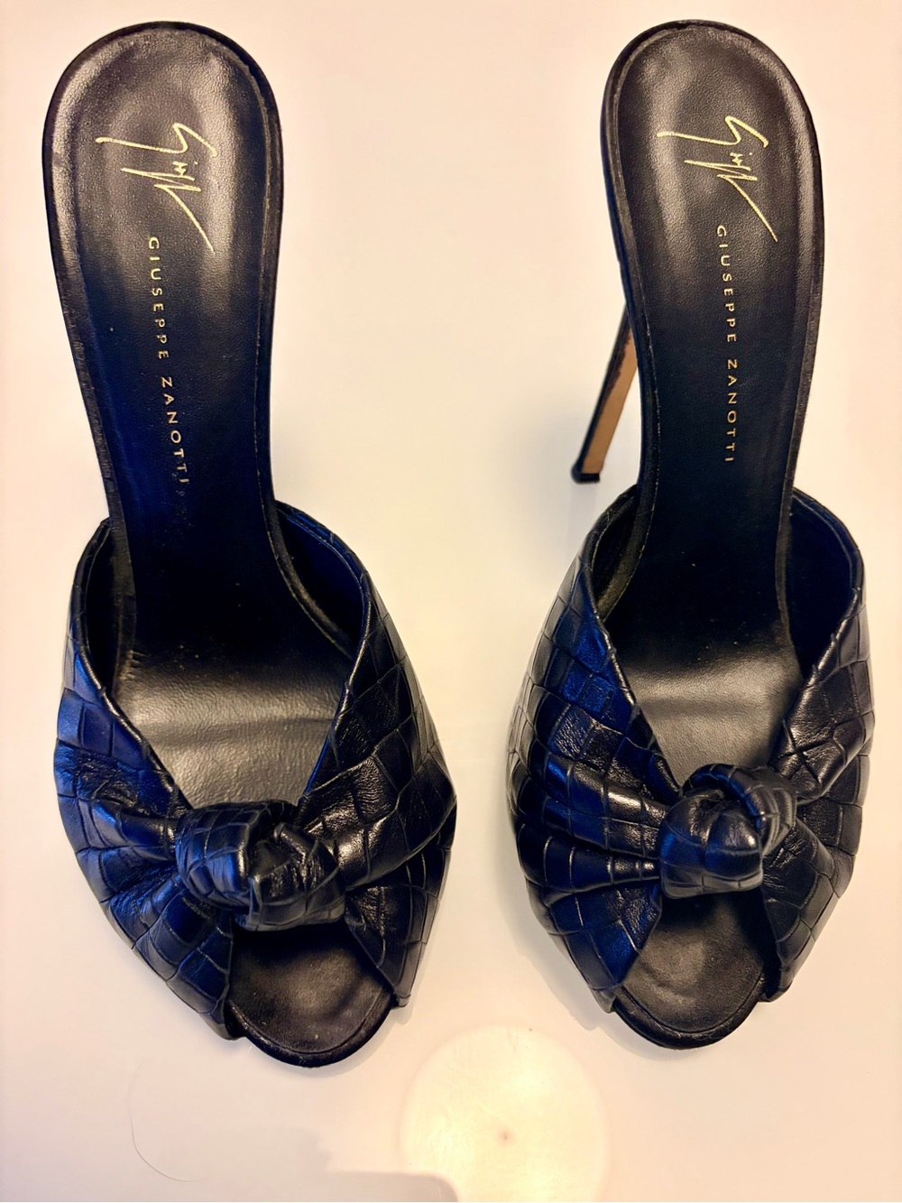 Black Croc Giuseppe Zanotti Mules Size 38
